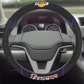 FANMATS 14795 Los Angeles Lakers Embroidered Steering Wheel Cover