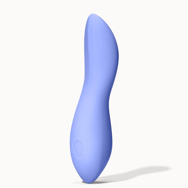 Dame Products Dip Massager - 5 Speeds and USB Rechargeable - Silicone, Portable, and Waterproof - Perfect Grip with Angled Ridged Design - Easy to Use - Periwinkle Color