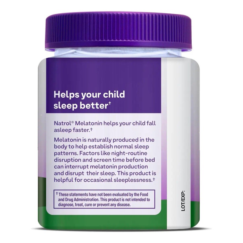 Natrol Kids Melatonina Niños 1mg Gomitas Sueño Frambuesa
