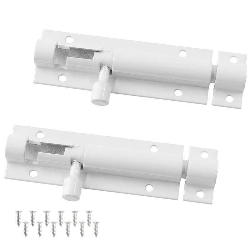 Bivethoi 2 PCS 3 Inch Barrel Bolt Latch White Door