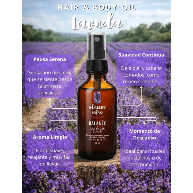 Aceite Para Cabello Con Aceite Esencial De Lavanda 60 Ml