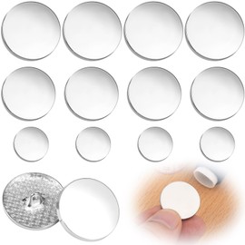VARMDUKKE 12PCS Metal Flat Buttons, Shiny Alloy Sewing Buttons, Round Silver Buttons for Cafts, 15mm 20mm 25mm Vintage Buttons, DIY Clothing Accessories for Coats, Jacket