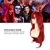 Red Long Straight Wigs with Bang Synthetic Heat Resistant Breathable