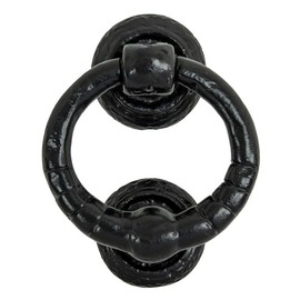 Upper Deck Ring Door Knocker, 5.5-Inch, Black
