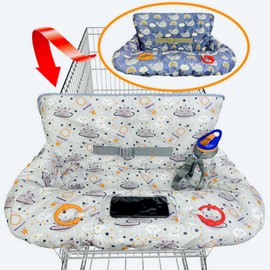 Shopping Cart Cover For Baby Grocery Cart Cover For Baby boy and Baby Girl, High Chair Cover For Baby and Toddler, Baby Registry Gift - Waterproof - Extra Large - Cotton - Double Sided (gray)