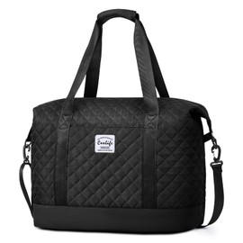 COOLIFE Cabin Bag for EasyJet 45×36×20cm Underseat Hand Luggage Carry on Bag Travel Duffel Bag Weekend Bag Overnight Bag for Women (Black, 45×36×20)