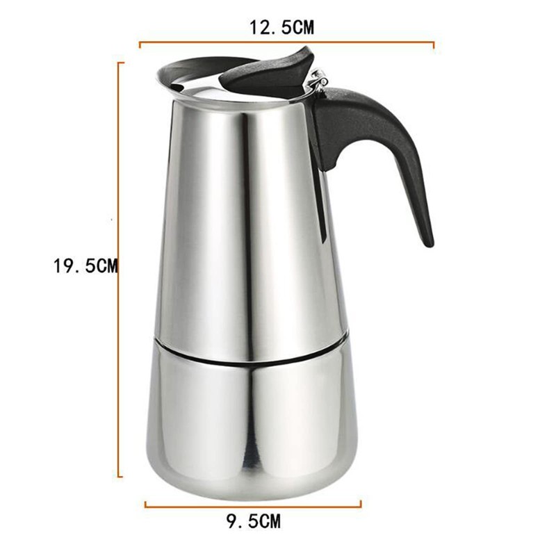 AngelcityCC Coffee Pot, Stainless Steel Moka Pot Coffee Maker 6