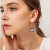 Vintage Boho Opal Sun and Moon Drop Dangle Earrings Moonstone