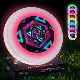 ZhaoJum 49LEDs Flying Disc with 16 Million Color RGB, 3 Modes+Rechargeable+Waterproof+175g, Cool Sports and Outdoors for Parks/Camping/Beach/Backyards,Easter & Birthday Gifts for Teens/Kids/Adults