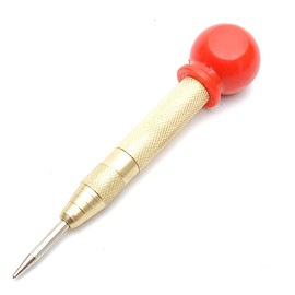 Automatic Center Punch, 5 Inch Gold Carbon Steel for Metal Punching and Escape Through Broken Windows (Gold)