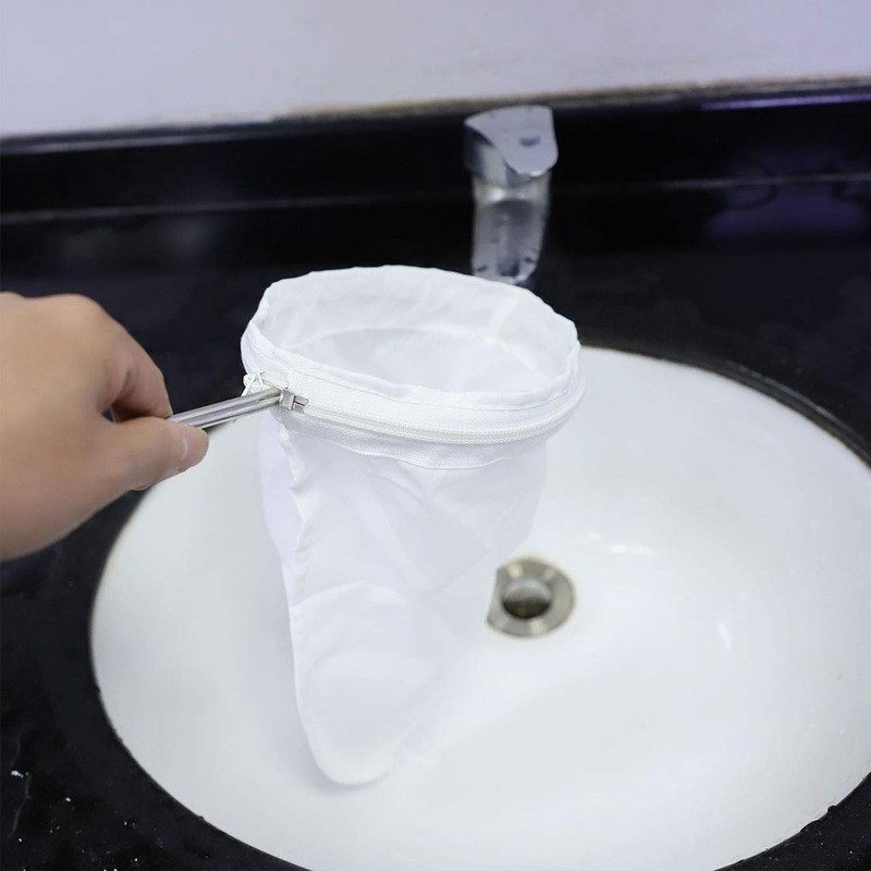 uxcell Stainless Steel Handle Cloth Sock Coffee Tea Strainer Filter