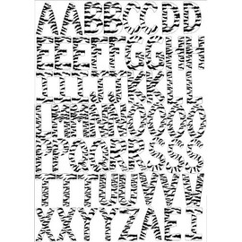 60 ABC Alphabet Wall Decals/Black and White Zebra Print Letters Wall Stickers / 3.5in Zebra Print Letters Decals