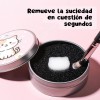 2 Estuche Limpia Brocha Seco Maquillaje Esponja Ecológico F Color