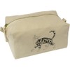 'Prancing Cat' Canvas Wash Bag/Makeup Case (CS00041435)
