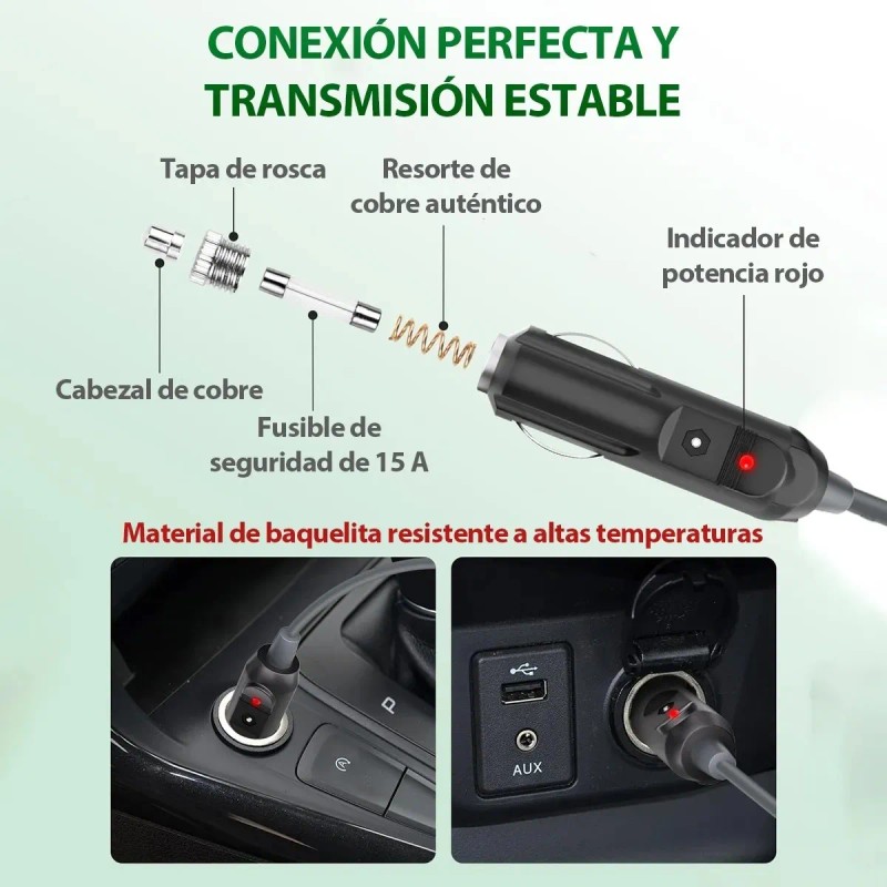 Cable Alimentador De Dc A Encendedor Auto Para Starlink Mini