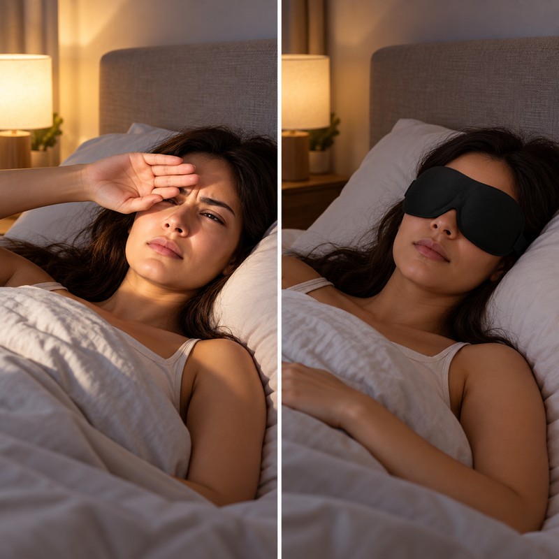 3D Adjustable Sleep Mask for Sleeping – Breathable Light-Blocking Eye
