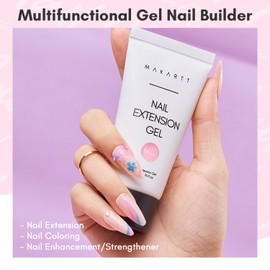 Makartt Poly Nail Gel 50ML Gel Builder for Nails, Daisy Pink, Gel Nail Extension,Nail Strengthener Hard Gel Color Gel Multifunctional Long-Lasting and Easy to Use for DIY Salon Quality-Cheeky