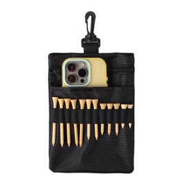 Palhyte Portable Golf Tee Pouch Bag, Golf Tee Ball Pouch Bag with Lobster Claw Clip. Multiple Pockets with Zippers for Golf Accessories