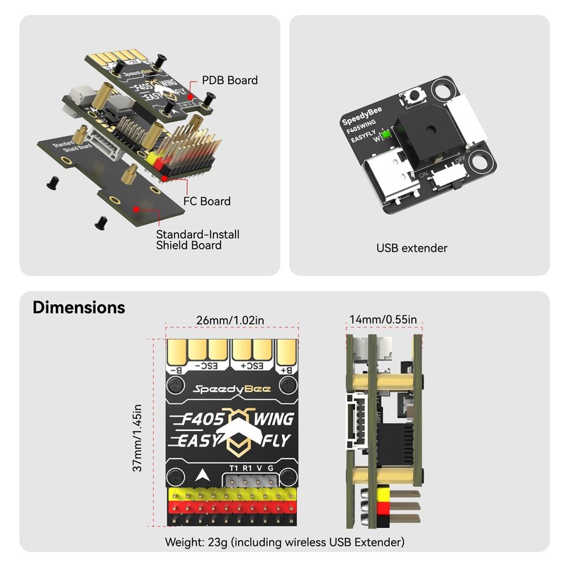 Speedybee F405 Mini Fixed Wing Flight Controller, Support INAV Ardupilot