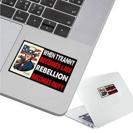 6Pcs When Tyranny Becomes Law Rebellion Becomes Duty Sticker - When Tyranny Becomes Law Rebellion Becomes Duty Bumper Sticker - 5"x3" Phone Stickers, Premium UV Printing Laptop Stickers