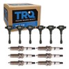 TRQ Ignition Kit Ignition Coil Spark Plugs Compatible with 2009-2012