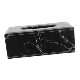ABOOFAN Marble Tissue Box Elegant Black Marble Pattern Napkin Holder for Home Office Stylish Tissue Dispenser with Large Capacity Modern Design for Desk Car Use