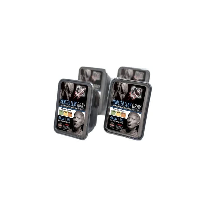 Monster Clay Premium Grade Modeling Clay (Gray - Soft -