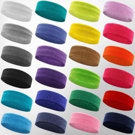 24-Color Sports Headband: Sweat-Absorbing Hair Tie & Hair Fixing Band Fitness Navy 5ea