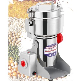 Moongiantgo 700g Grain Mill Grinder Commercial Spice Grinder 2500W Stainless Steel Electric Pulverizer Dry Grinding Machine for Wheat Corn Rice Pepper Herbs Coffee Beans (700g Swing, 110V)