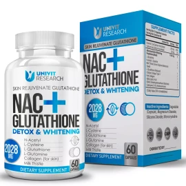 UNIVIT RESEARCH NAC Glutathione Skin Whitening Bleaching Anti-Agin Acne Scar & Dark Spot Remover
