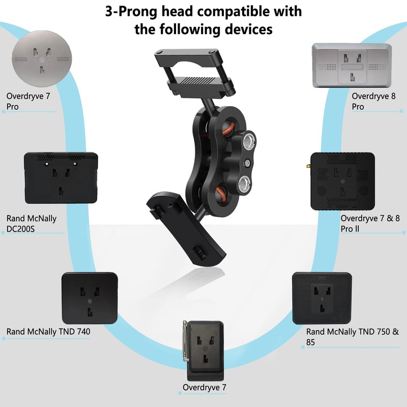RNVEASS Aluminum Rearview Mirror Mount Kit for Truck GPS Devices,