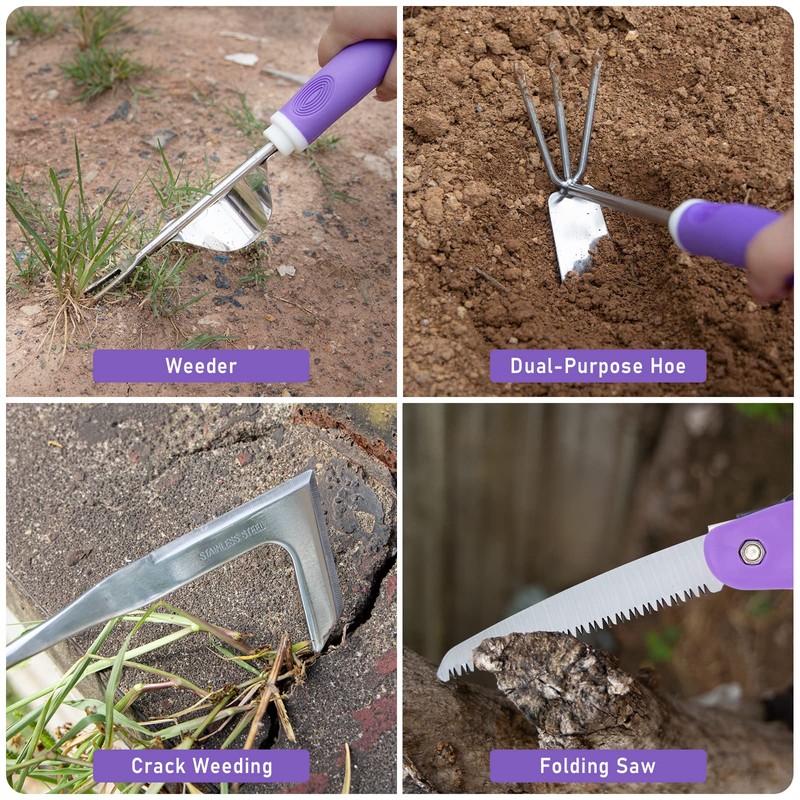 HLWDFLZ Purple Garden Tool Set Gardening Items for Women -