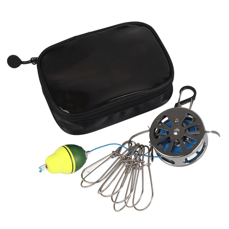 Stretch Fish Lock Raft with Reel Boat Fishing Stainless Steel