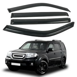 4PCS Rain Guards Window Visors Fits for 2009-2015 Honda Pilot, Outside Mount Durable Vent Visors Shade, Front & Rear Wind Deflector, 2009 2010 2011 2012 2013 2014 2015