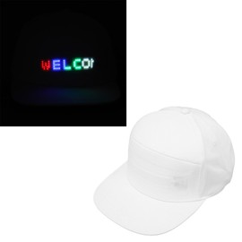 LED Cap, Programmable LED Hat with Bluetooth APP Control Editable Colorful Display Message Words Hats for Outdoor Concert Carnival (Black Hat)
