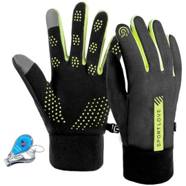 LassZone Winter Warm Gloves Anti-Slip Touch Screen Gloves Thermal Liner Cycling Gloves Lightweight Running Gloves for Men Women Outdoor Sport Driving Riding