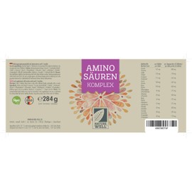 Aminosäuren Komplex hochdosiert - 240 Tabletten mit 6.000 mg Aminosäuren pro Tag: 9 essentielle Aminosäuren + 3 Co-Faktoren: Taurin, Carnitin & Glycin - laborgeprüft mit Zertifikat - 100% vegan