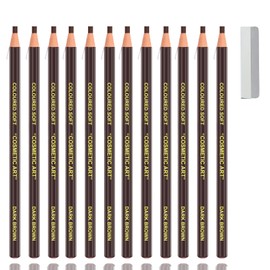 Waterproof Eyebrows Pencil Microblading Eyebrow Pen Supplies Pull Cord Peel-off Brow Pencil Create Long-Lasting Clear Wild Eyebrows (12 Dark Brwon)