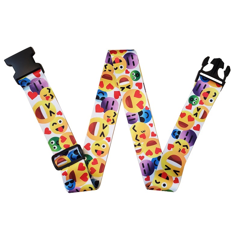 Luggage Strap Suitcase Belt Travel Bag Accessories (emoji-2pack)
