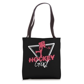 Ice Hockey Girl | Winter Sports | Ice Hockey Stick Puck Tote Bag