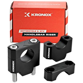 KRONOX Premium Motorcycle Handlebar Risers | Made with CNC Aluminum Alloy, Durable Handlebar Riser in Matte Black Finish, Easy Installation, Stainless Steel Screws Included -Size 7/8"