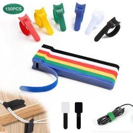 120 Pcs Ataduras de Cables Reutilizables con 10 Pcs Cierre Autoadherente