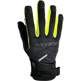 Silvini Men's Fusaro Softshell Gloves, Black/Neon, 2X-Large