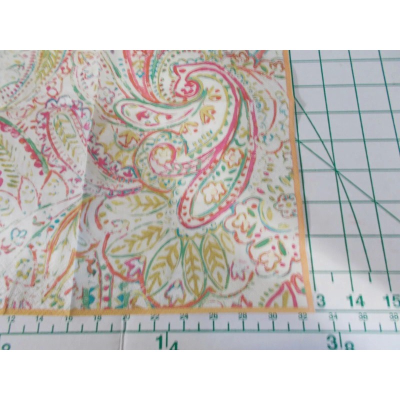 Caspari Two Decorative Luncheon Napkins for Decoupage "Painted Paisley Gold