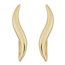 Kooljewelry 14k Yellow Gold Wave Climber Earrings