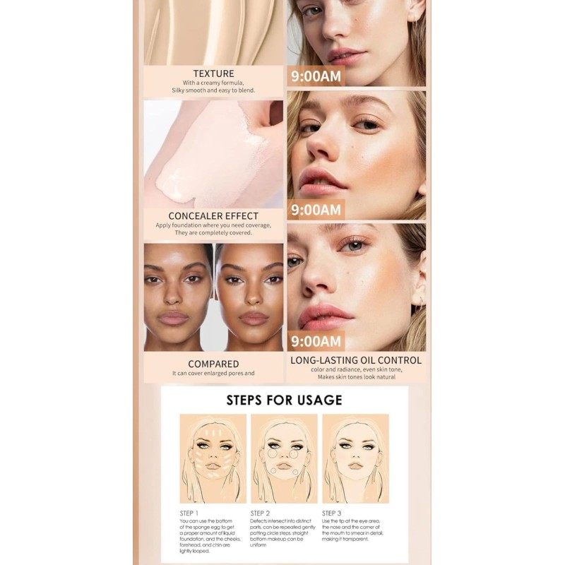 Julystar Soft Matte Liquid foundation make up waterproof Long Wear