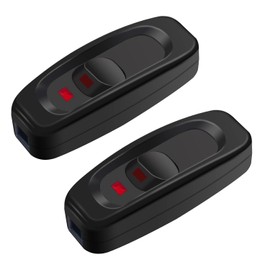 weideer 2PCS Appliance Switch Button Inline Cord Switch 10A 250V ON/Off Cord Lamp Black Rocker Switch with LED Light for Table Lamp Desk Light Bed Lamp GW320