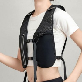 Outdoor Running Trail Vest with Vertical Pockets - 5 Colors for Marathon & Jogging Black