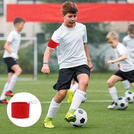 DIYCUT Pack of 10 Adjustable Game Leaders' Bandages (Red & Blue) Captain's Sports Armband with Velcro Strap & 6 Patches, Breathable Team Bandage, for Football, Rugby, Basketball, Tennis - Reusable