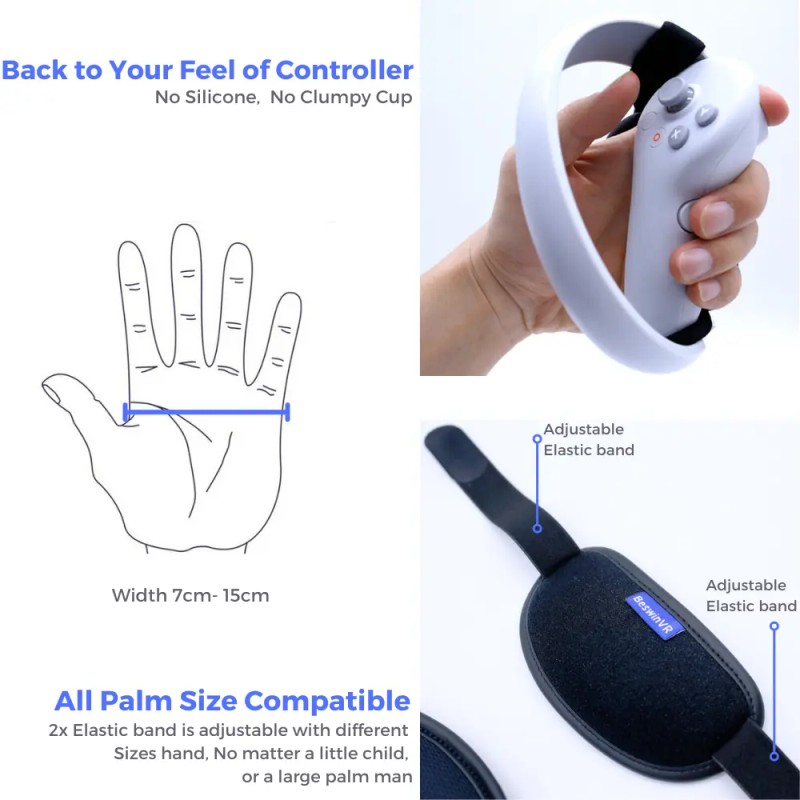 BeswinVR G2- Controller Grips Knuckle Strap for PICO 4 and